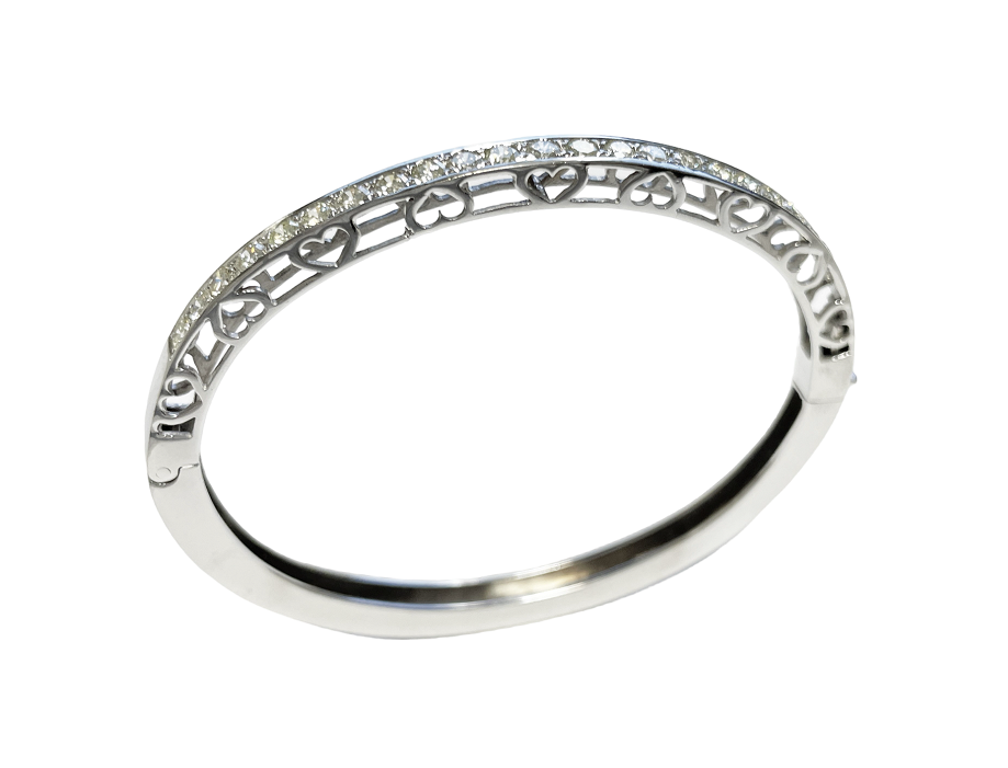 18 Karaat Gouden Bangle Armband Witgoud 2.3 ct Briljant Geslepen Diamant