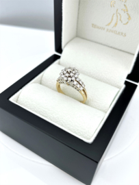 18 Karaat Bicolor Gouden Diamanten Ring 0.65 ct Briljant Geslepen Diamant