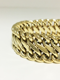 Brede 14 K Gouden Schakel Armband - 19 cm / 25,89 gram
