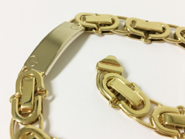 Grove 14 K Bicolor Gouden Konings Armband - 23,5 cm / 43,05g
