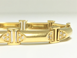 18 K Gouden Schakel Armband 0.60 crt Briljantgeslepen Diamant - 27,35 g