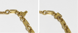 18 K Massief Gouden Koffieboon Schakel Armband - 19,3 cm / 14,95 g