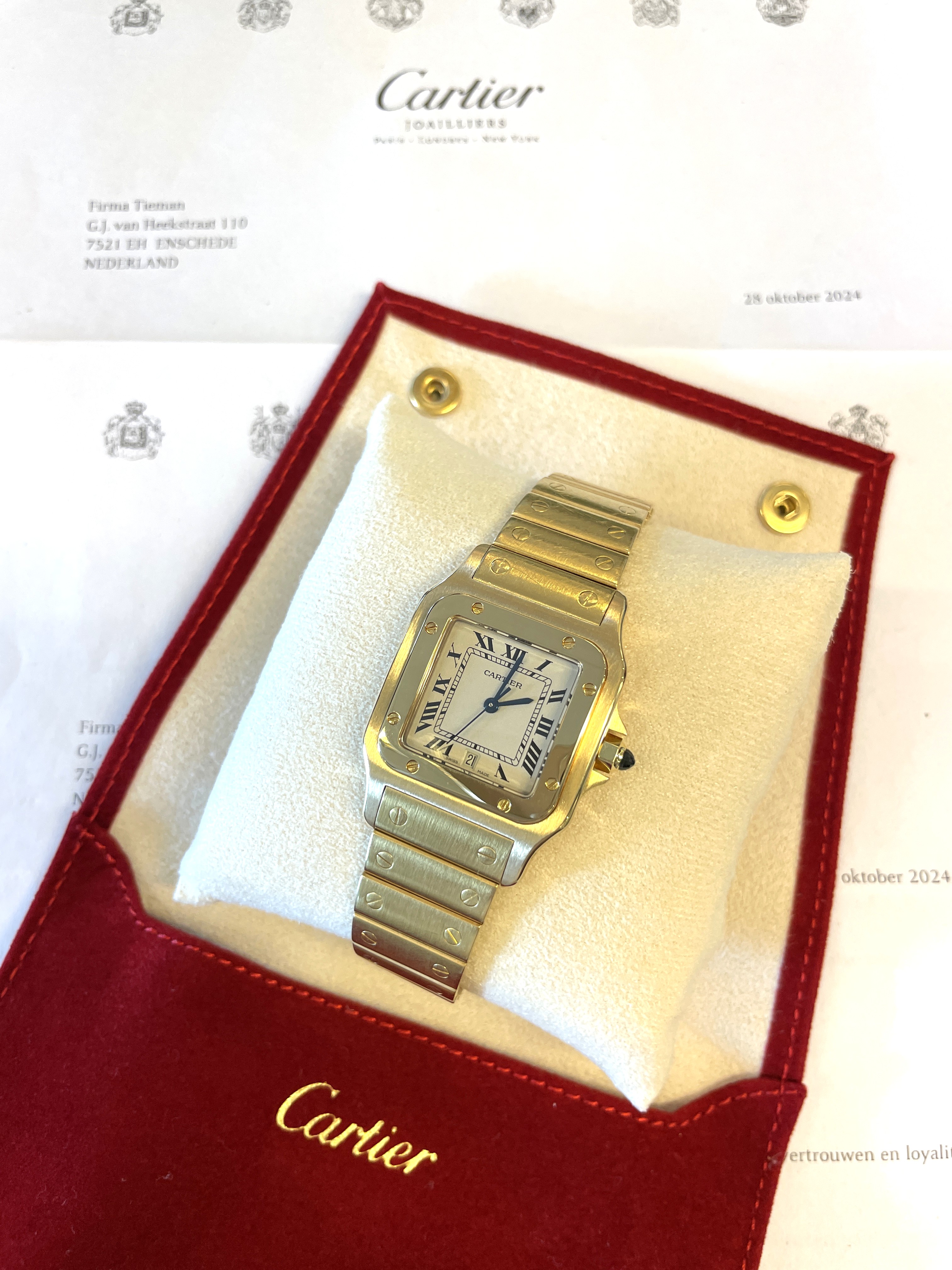 Santos de Cartier Galbee Large Model 18 Karaat Goud - Full Set / Ref. 2003