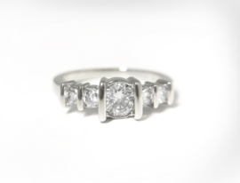 Le Chic 14 K Witgouden Ring 0.9 crt Briljantgeslepen Diamant F/ VVS1