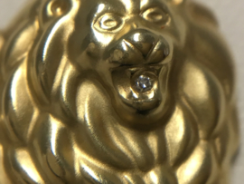 14 K Gouden Hanger - Leeuw 0.01 crt Briljantgeslepen Diamant