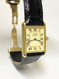 Must de Cartier Tank Large Quartz Roman Ivory Dial - 2 Jaar Cartier Garantie