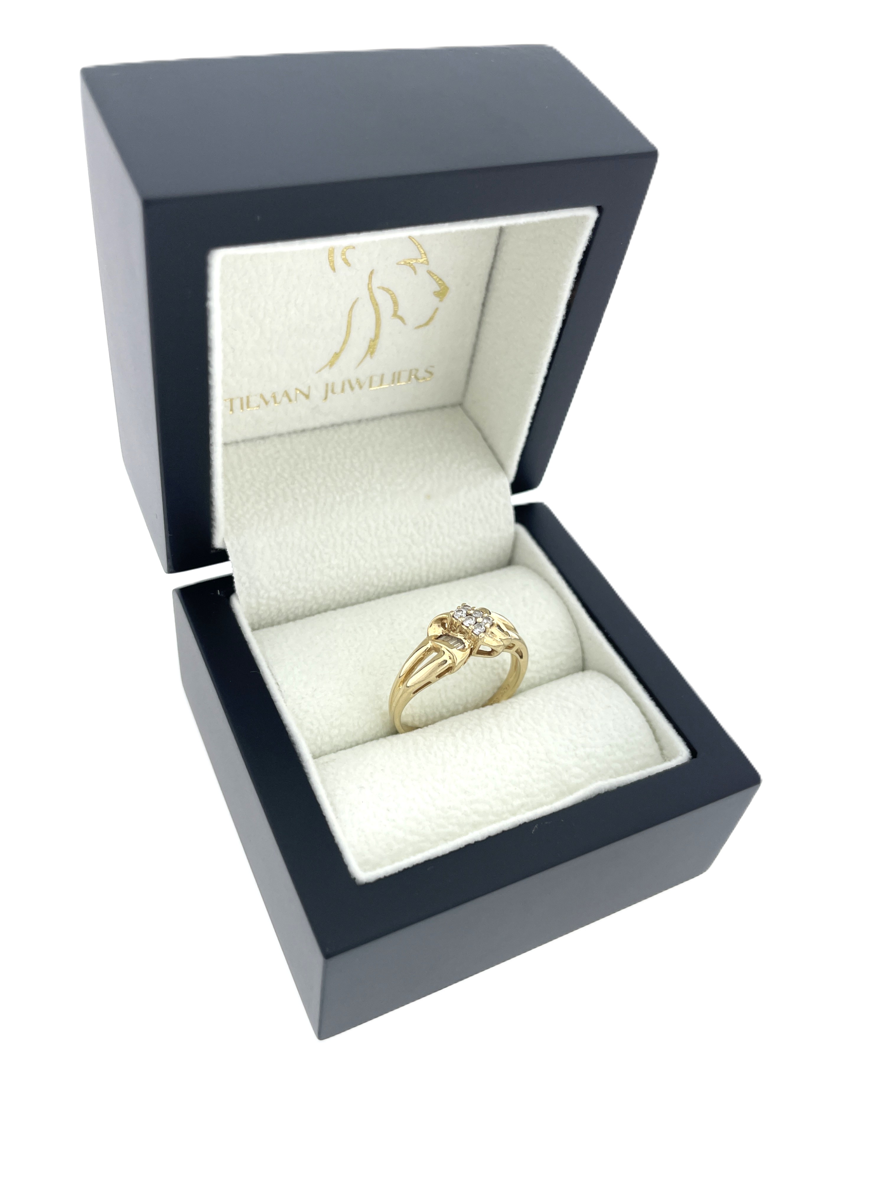 14 Karaat Gouden Strik Ring 0.40 ct Diamant H/SI