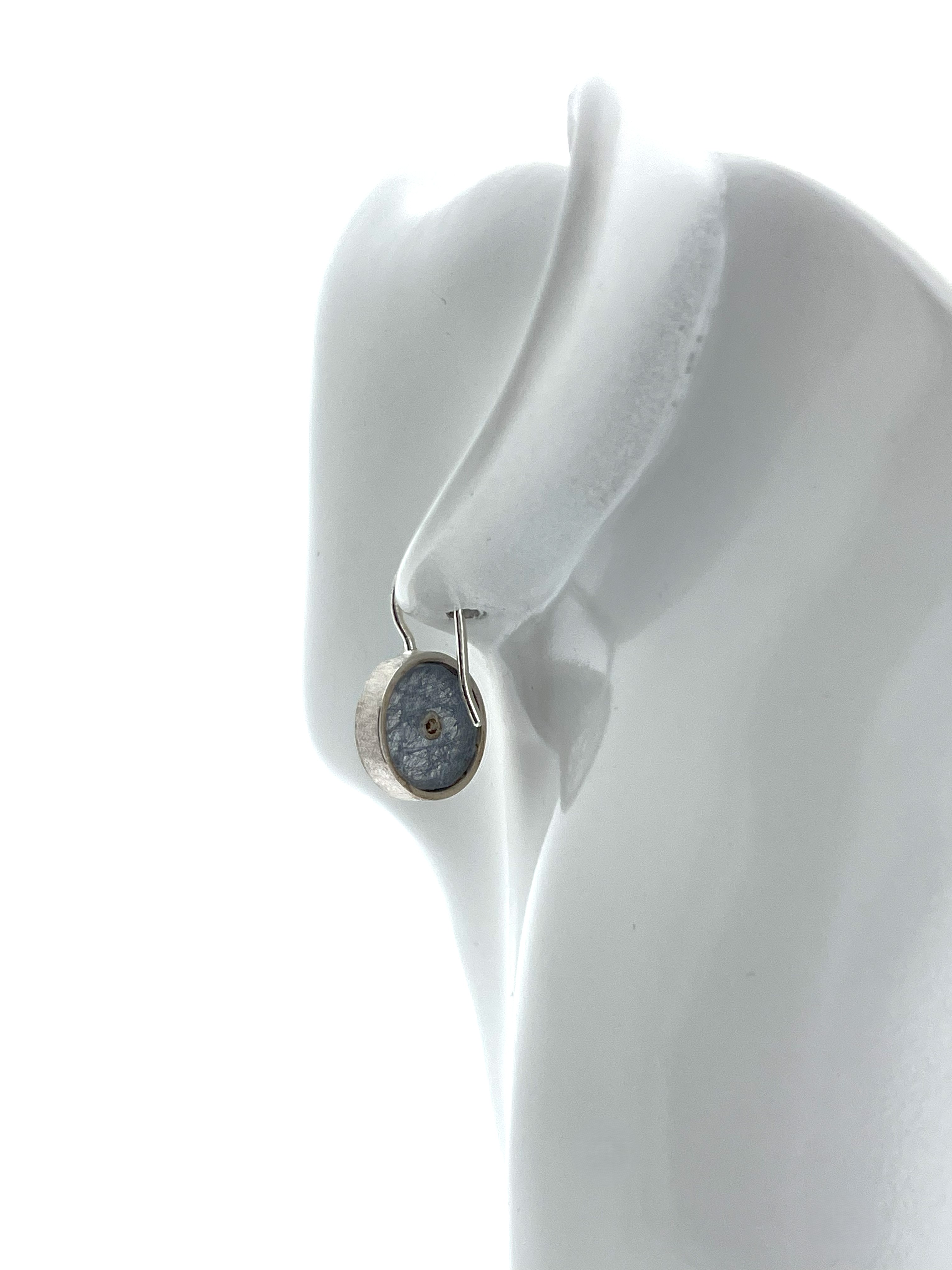 925 Zilveren Oorhangers Rutiel Kwarts / Briljant Geslepen Diamant