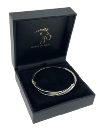 14 Karaat Bicolor Gouden Slag Armband - 12.5 g / Draaglengte ca 18 cm
