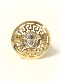 Grove 14 K Gouden Ring Medusa Versace Motief - 2,5 cm