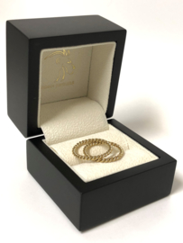 Set  14 K Gouden Bijzet Ringen - Kabel / Mt 18