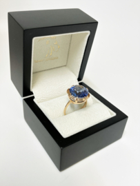 Handvervaardigd Rosé Gouden Solitair Ring ca 10,25 crt Briljant Geslepen Saffier