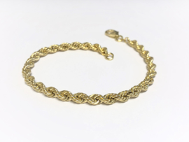 14 K Gouden Koord Armband - 19 cm / 5,4 g / 4,5 mm