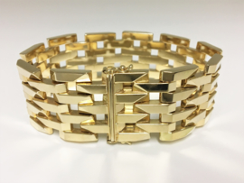 Brede 14 K Gouden Schakel Armband - 18 cm / 52,48 g