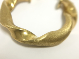 14 K Gouden Wokkel Creolen (mat / glans) - 2 cm