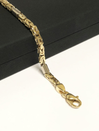 14 K Bicolor Gouden Koningsarmband - 22 cm / 15,85 g