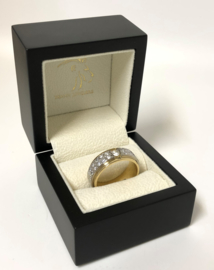 Zware 18 K Bicolor Gouden Heren Ring 1.0 Crt Briljantgeslepen Diamant F/VVS1