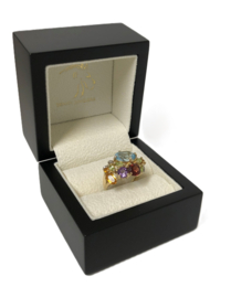 14 K Gouden Ring Edelstenen Amethyst Citrien Peridoot Diamant