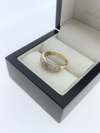 9 Karaat Bandring ca 0.20 ct Briljant Geslepen Diamant H/SI