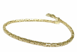 14 K Gouden Konings Armband Byzantijns - 19,5 cm / 9,3 g / 2,5 mm