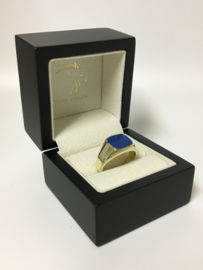 14 K Massief Gouden Stomphoek Heren Zegelring Lapis Lazuli - 8,8 g