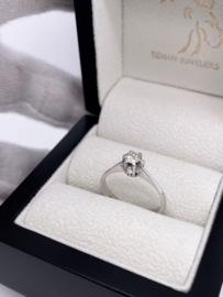 18 Karaat Witgouden Solitair Ring 0.15 ct Briljant Geslepen Diamant  H/VS