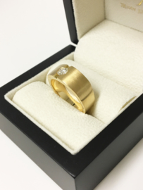 18 K Massief Gouden Heren Bandring 0.45 crt Briljantgeslepen Diamant H/VVS