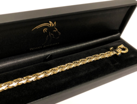 18 K Bicolor Gouden Slot Armband Cabochon Saffier - 18,5 cm / 23,56