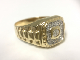 14 K Gouden Heren Rolex Ring 0.30 crt Briljantgeslepen Diamant SI TW