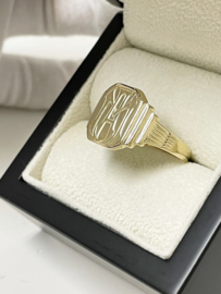 Handvervaardigd 14 K Antiek Gouden Zegelring Monogram A/M