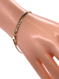 14 K Massief Gouden Gourmet Schakelarmband - 19.5 cm / 4 mm / 10.7 g