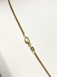 14 K Gouden Slangen Collier Solitair Hanger Heldere Briljant Geslepen Cubic Zirkonia - 47,5 cm