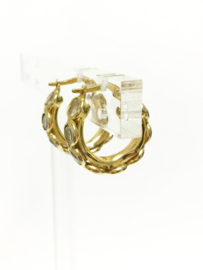 14 K Gouden Oorhangers Briljantgeslepen Zirkonia - 1,6 cm
