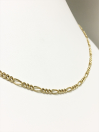 14 K Figaro Schakel Collier Ketting  - 45 cm / 10 g