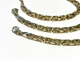 14 K Massief Gouden Konings Armband Byzantijns - 24.5 cm / 33.7 g / 4.5 mm