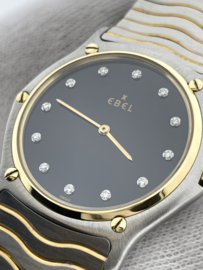 Ebel Sport Classique Wave Heren Polshorloge 181903 Diamond Black Dial - Full Set