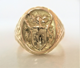 14 K Gouden Heren Ring met Wapen (bewerkt) - 10,02 gr