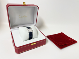 Must de Cartier Tank Quartz White Roman Dial Zilver - Deployant 1614