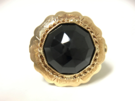 Antiek Gouden Rozet Ring Facetgeslepen Granaat