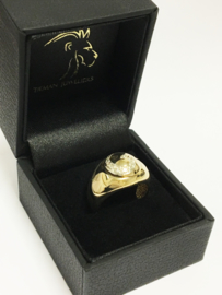 Grove 14 K Gouden Ring Draaibare Ringkop Met 0.12 crt Diamant - 8,7 g