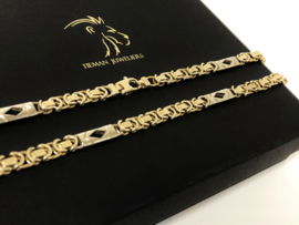 14 K Gouden Koningsketting Witgouden Spekken - 64 cm / 70,2 g