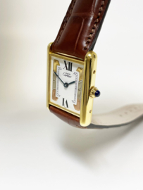 Must de Cartier Tank Large Quartz 590005 White Trinity Roman Dial