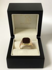 14 K Antiek Gouden Heren Zegelring Rosé Accenten - Carneeol