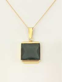 14 K Gouden Vintage Hanger Toermalijnkleurige Spinel