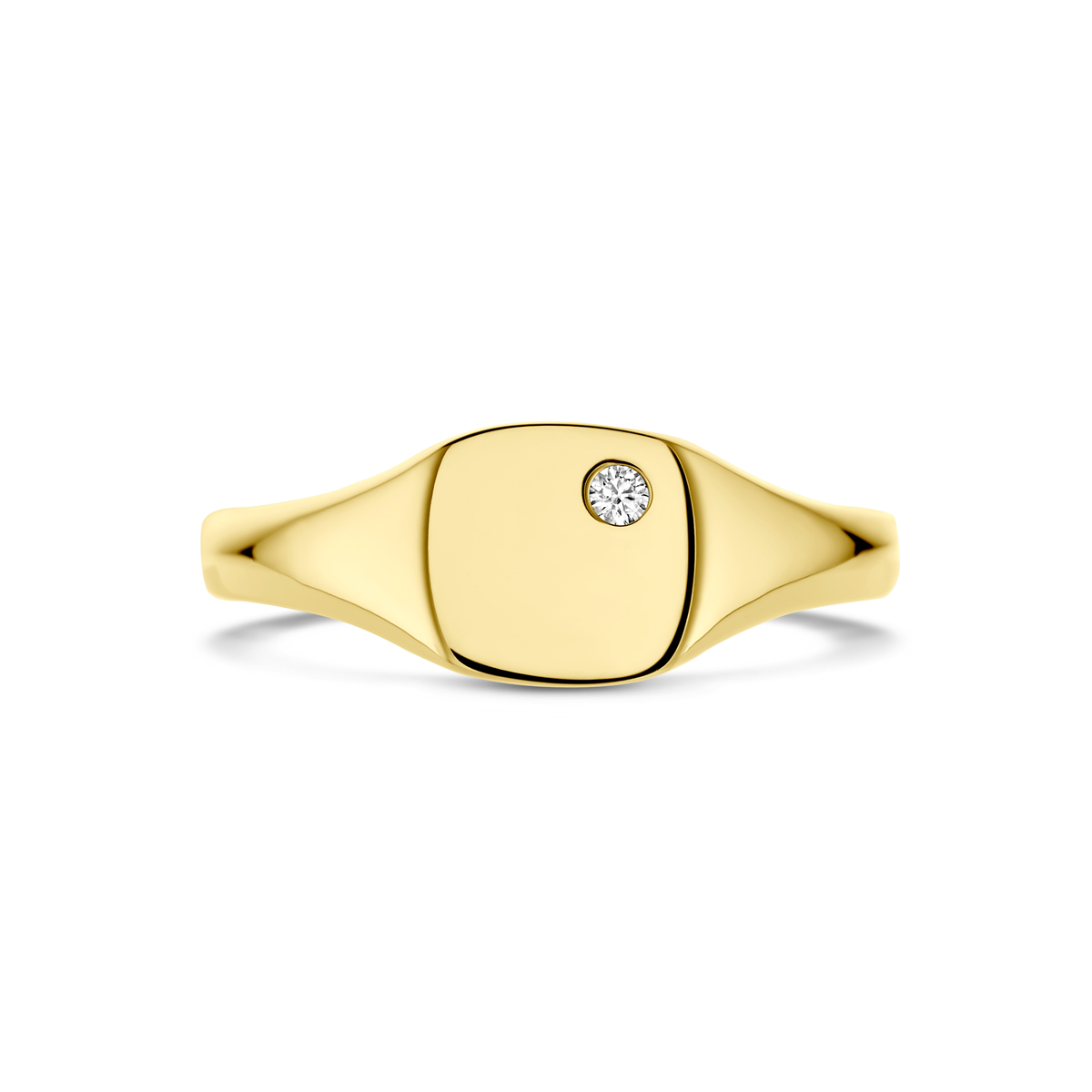 14 Karaat Graveerring Briljant Geslepen Diamant 0.02 ct  H/SI