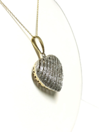 14 Karaat Gouden Hanger ca 0.20 ct Briljant Geslepen Diamant - Hart