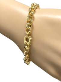14 K Gouden Jasseron Schakel Armband - 19 cm / 7.5 mm