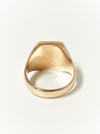 Handvervaardigd Antiek Massief Rosé Gouden Heren Ring Monogram W/A