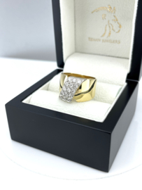 18 Karaat Gouden Bandring Witgouden Element 0.60 ct Briljant Geslepen Diamant