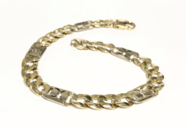 14 K Bicolor Gouden Rolex Schakel Armband - 24 cm / 29,1 g
